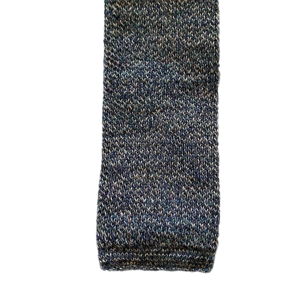 Vintage Bristol Bay Wool Knit Neck Tie Men Gray Slim   Made USA